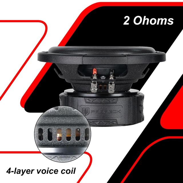 Alt view image 5 of 5 - PRORECK Audio 408-D2 8" Dual 2 Impedance, Max Power 1200W Max Power Loud Car subwoofer (Pair)