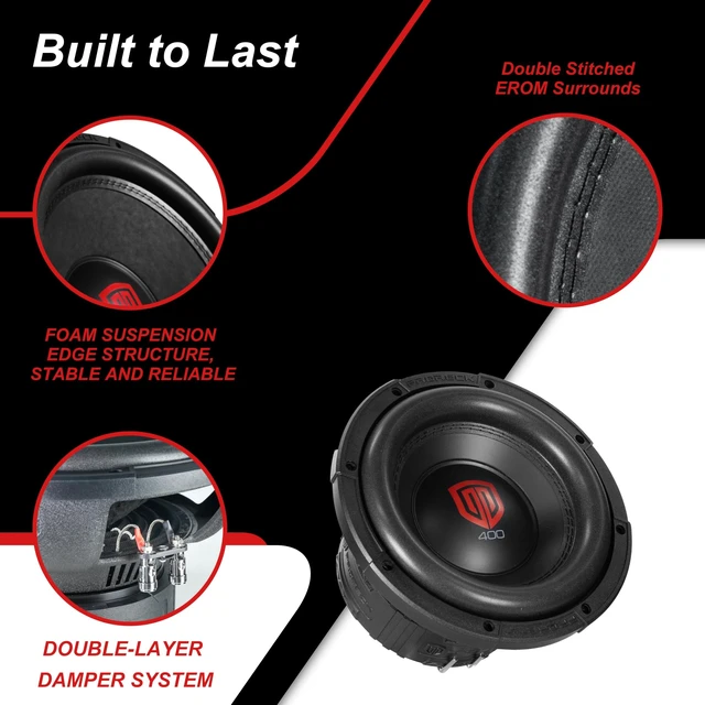 Alt view image 4 of 5 - PRORECK Audio 408-D2 8" Dual 2 Impedance, Max Power 1200W Max Power Loud Car subwoofer (Pair)