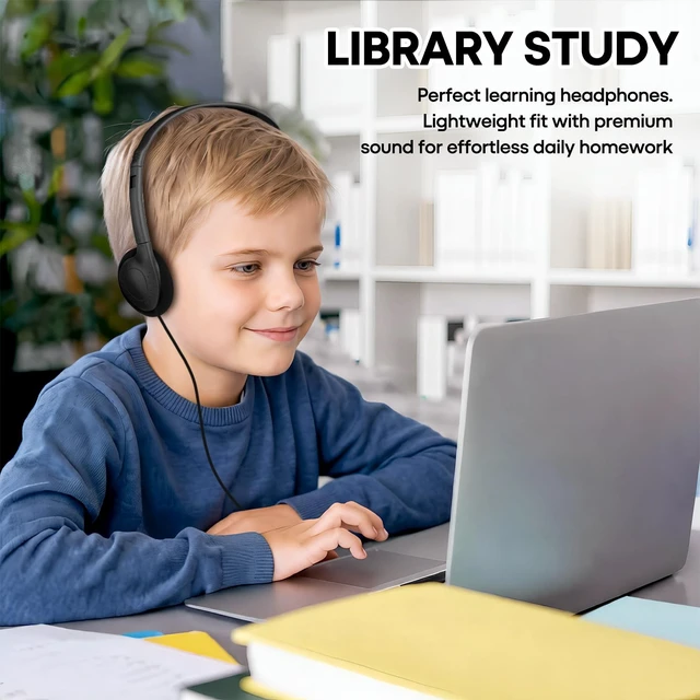 Alt view image 5 of 5 - XOSDA Type C Headphones Bulk for Classroom Kids School 50 Pack, Wholesale USB C Wired Headphones for Children Students Compatible with Smartphones laptops Tablets(LS857C,50 Black)