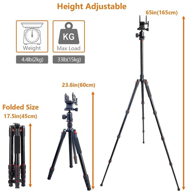 Alt view image 2 of 5 - Adjustable Hunting Shooting Stick Tripod Rifle & Pistol Shooting Rest Stand for Gun,Rifles and Crossbows, Tripods with V Yoke & Shooting Saddle Clamp for Hunting Sticks