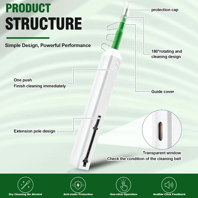 Alt view image 5 of 5 - Hamadap 5-Pack Fiber Optic Cleaner, Fiber Optic Connector Cleaning Pen