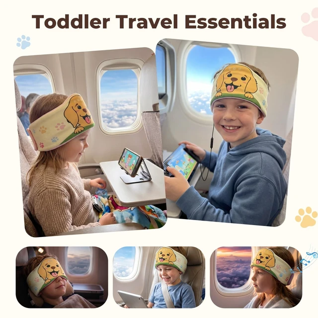 Alt view image 4 of 5 - Toddler Bluetooth Headband Headphones, Soft Kids Sleep Mask Headphones