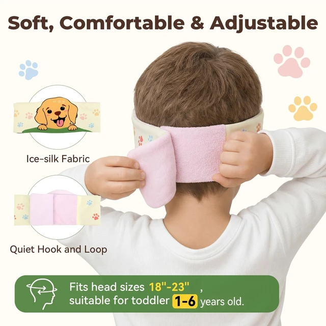 Alt view image 2 of 5 - Toddler Bluetooth Headband Headphones, Soft Kids Sleep Mask Headphones