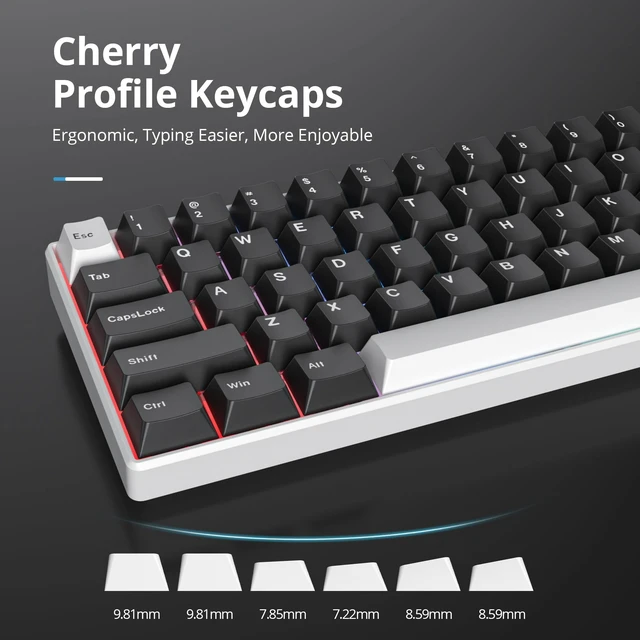 Alt view image 3 of 5 - Fogruaden White on Black Keycaps, Cherry Profile PBT Doubleshot keycaps, Minimalist Style Black and White Keycap, 168 Keys Custom Keycaps for Mechanical Keyboard(WOB)