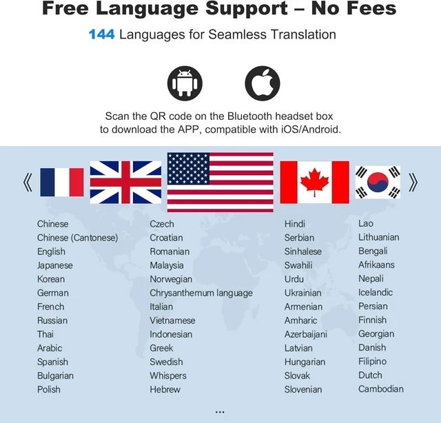 Alt view image 3 of 5 - DTBG AI Language Translation Earbuds, 144-Language Translator Earbuds Real Time Compatible with iOS & Android, Bluetooth 5.3 Headphones Translating Device for Travel and Business, Black