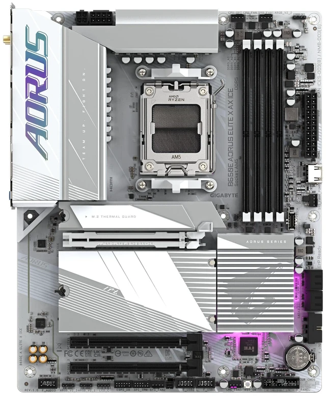 Alt view image 2 of 5 - Gigabyte B650E AORUS Elite X AX ICE WiFi Motherboard (AM5/4xDDR5/HDMI/M.2/USB 3.2)