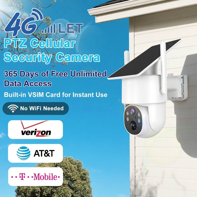 Alt view image 2 of 5 - 4G LTE Cellular Solar Security Camera Outdoor,365-Day Unlimited Data
