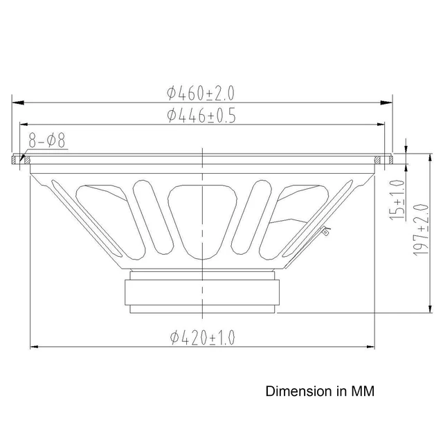 Alt view image 5 of 5 - STLF-1890 ^^ 18" Raw Woofer Speaker, 400 Watts Pro Audio PA DJ Replacement Subwoofer Low Frequency Driver