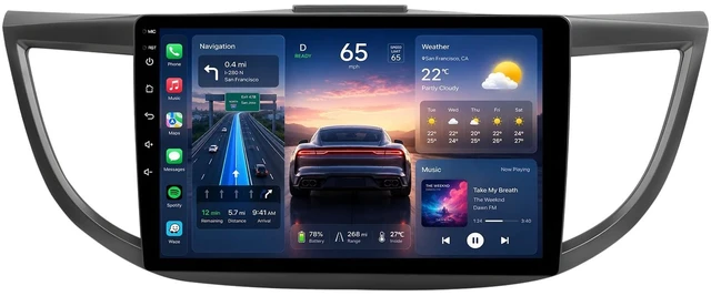 Main image of 4Core 64GROM Car Radio for Honda CRV 2012-2016, Wireless CarPlay & Android Auto with 1280800 HD Touchscreen GPS Navigation Bluetooth 5.0 5G WiFi 1080P Backup Camera SWC FM Radio