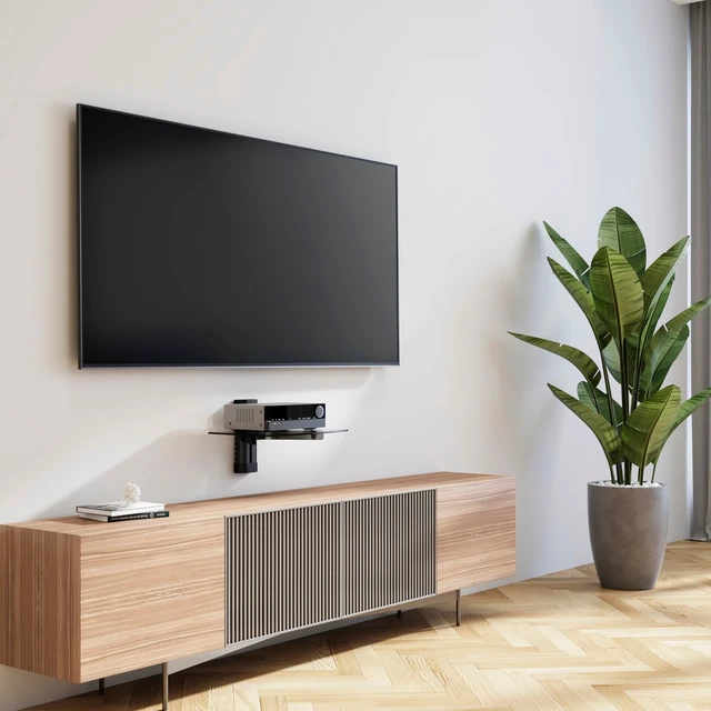 Alt view image 2 of 5 - Mount-It! Floating Wall Shelf for AV Receiver & Game Consoles