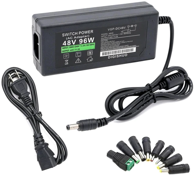 Main image of 48V 2A 48W AC-DC Power Supply Adapter US Plug
