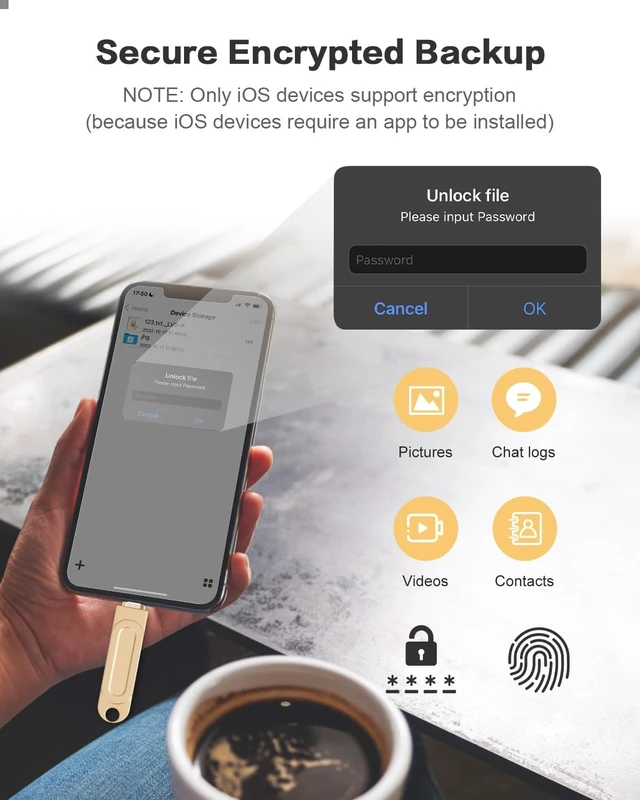 Alt view image 4 of 5 - 512GB Qainerly Photo Stick for Phone Flash Drive,4in1 Memory Stick for Photos and Videos USB Stick External Storage Compatible for iPhone/iPad/Android/PC