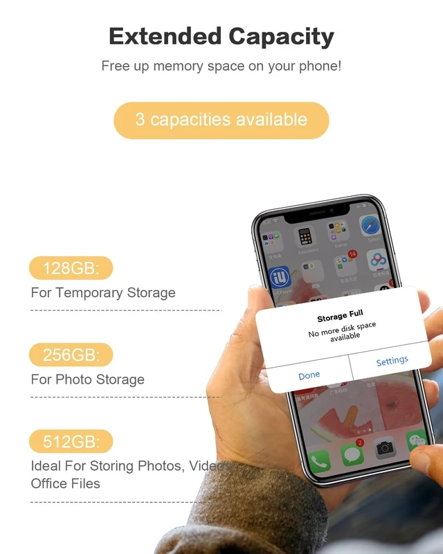 Alt view image 5 of 5 - 512GB Qainerly Photo Stick for Phone Flash Drive,4in1 Memory Stick for Photos and Videos USB Stick External Storage Compatible for iPhone/iPad/Android/PC