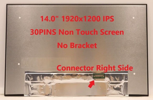 Alt view image 3 of 5 - Fullcom New LCD Replacement Screen WUXGA 1920x1200 (Non Touch) 14.0 Inch (No Brackets) IPS 30 Pin Matte for Lenovo ThinkPad T14 Gen 6 Type 21QJ 21QK for Laptop/Display/Screen/LCD Application