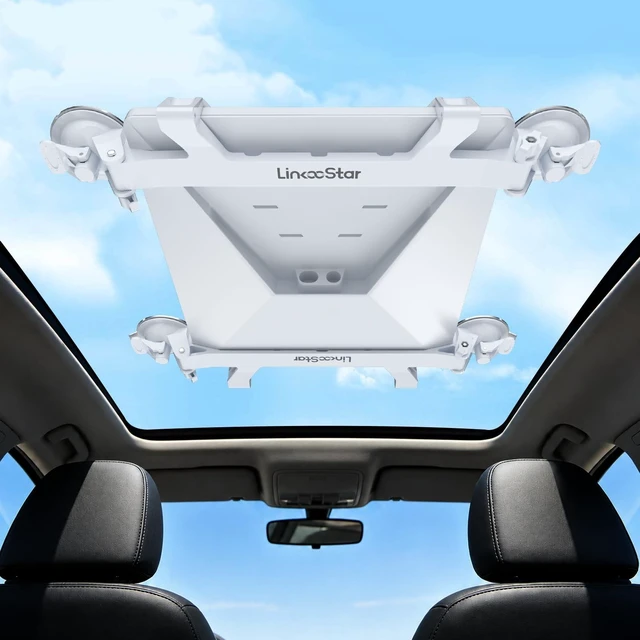 Main image of Star Link Mini Suction Cup Mount for Car Sunroof, Adjustable Star-Link Mini Mount with 4 Strong Suction Cups, Stalink Mini Accessories for Car, Truck, RV, Boat and Road Trip, White