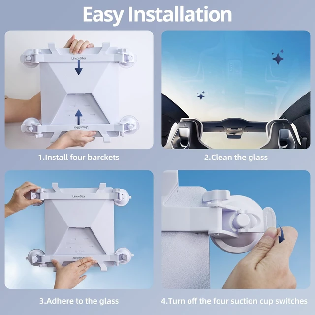Alt view image 3 of 5 - Star Link Mini Suction Cup Mount for Car Sunroof, Adjustable Star-Link Mini Mount with 4 Strong Suction Cups, Stalink Mini Accessories for Car, Truck, RV, Boat and Road Trip, White