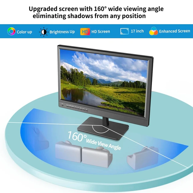 Alt view image 2 of 5 - Jexiop 17inch TV,Small Flat Screen TV with ATSC Digital Tuner-HDMI &USB Port in-Dual Power-12 Volt Charger Cable and AC Power Suitable-for Caravan,Kitchen,Bedroom