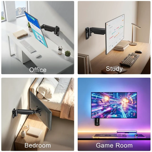 Alt view image 4 of 5 - MOUNT PRO Monitor Wall Mount, 14.7" Short Monitor Arm for Max 32" Screen