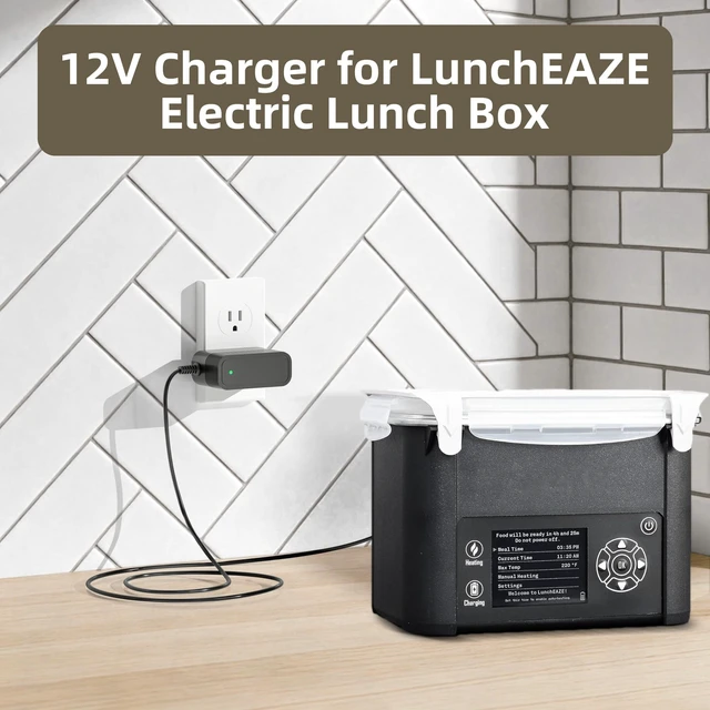 Alt view image 2 of 5 - QOWOIEPO 12V Charger for LunchEAZE Electric Lunch Box Replacement for LunchEAZE Gen 1 & Gen 2 Cordless Heated & Electric Lunch Box Adapter Charger
