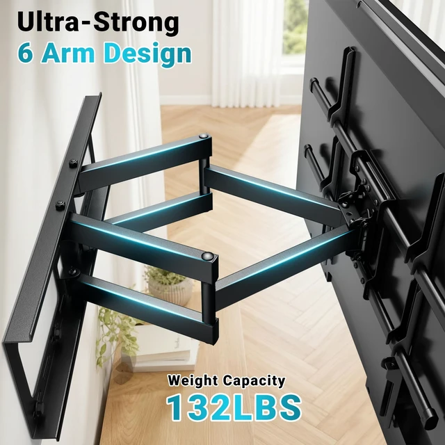 Alt view image 4 of 5 - BONTEC Full Motion TV Wall Mount for 37-90 Inch TVs, Heavy Duty Swivel Tilt