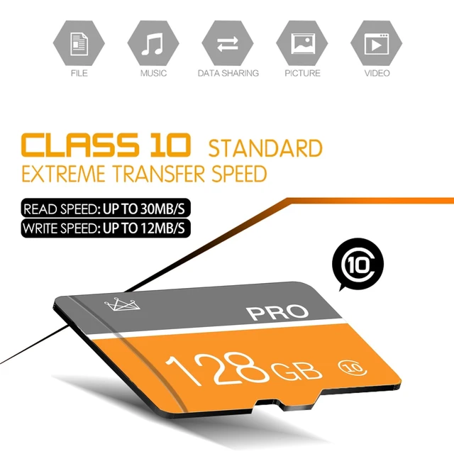 Alt view image 2 of 5 - 128GB Memory Card,Micro Memory Card with Adapter Class 10 High Speed for Camera,Smartphone,Tablet