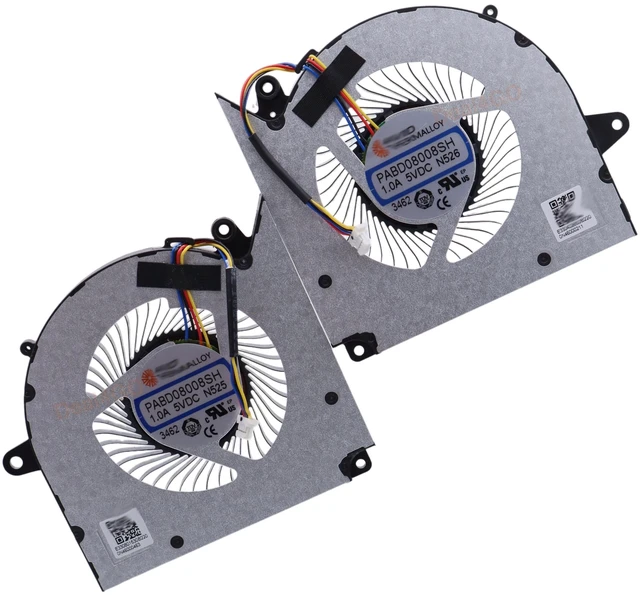 Main image of Deal4GO 5V CPU & GPU Graphics Cooling Fan PABD08008SH N525 N526 Replacement for MSI Creator M16 HX C14V C14VEG MS-15P2 MS-17T2 (with RTX 4050), Black