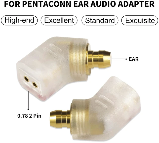 Alt view image 4 of 5 - okcsc Ear Male to Flat 0.78 2PIN Female Headphone Adapter for Ear Earbuds to 0.78 2PIN Cable for Pentaconn Ear PE Mini Adapter for for HS1511 HS1511CU 1750CU 1300ss Madoo Madoo M001 1 Pair Clear