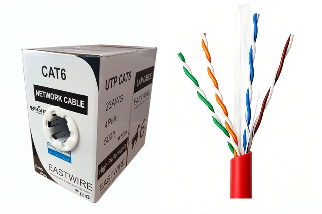 Main image of eastwire 10colors-red 500ft CAT6 Category Cable LAN Network Cable
