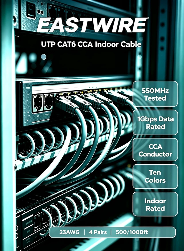 Alt view image 4 of 5 - eastwire 10colors-red 500ft CAT6 Category Cable LAN Network Cable