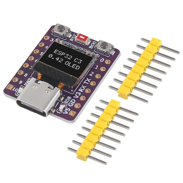 Alt view image 5 of 5 - AITRIP 5PCS ESP32 C3 Development Board with 0.42 Inch OLED Display,Type-C ESP32 Mini Supports WiFi BT 5.0, Suitable for IoT Micropython Development