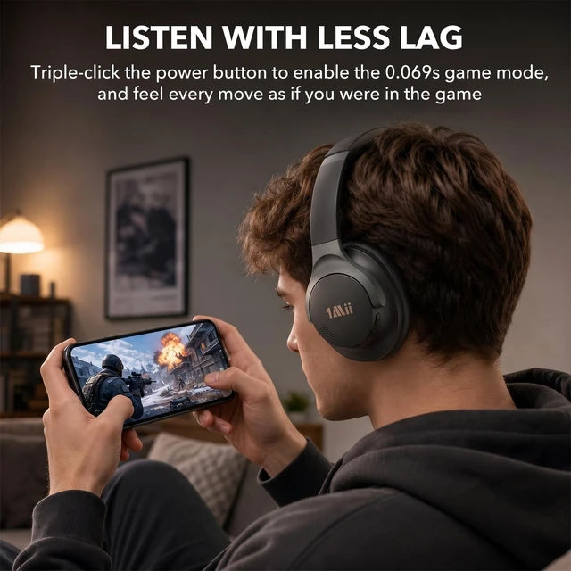 Alt view image 4 of 5 - 1Mii Active Noise Cancelling Headphones for Airplane Travel