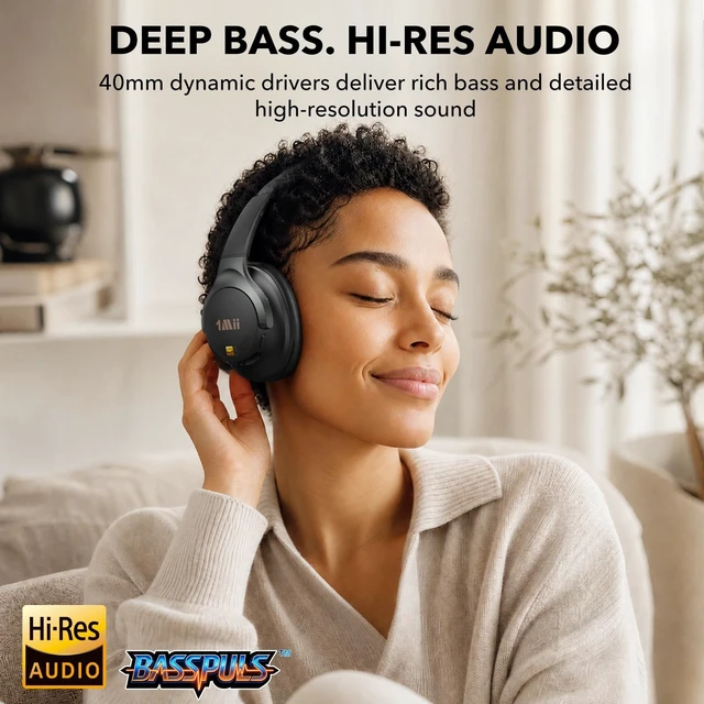 Alt view image 2 of 5 - 1Mii Active Noise Cancelling Headphones for Airplane Travel