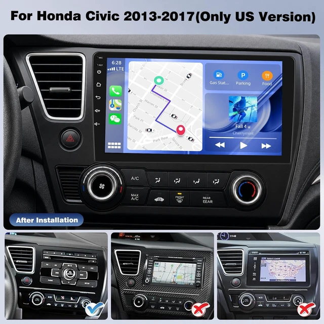 Alt view image 2 of 5 - Upgrcaru 4 Core+64G Car Radio for Honda Civic 2013-2017(Only US Version)