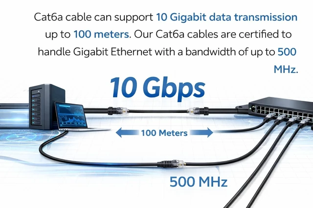 Alt view image 5 of 5 - BRENDAZ Cat6A Ethernet Cable, 10-Pack, 10Gbps Snagless Cat 6A UTP Patch Cord, 24 AWG RJ45 for Networking, Computers, Routers, and Switches (3-Feet)