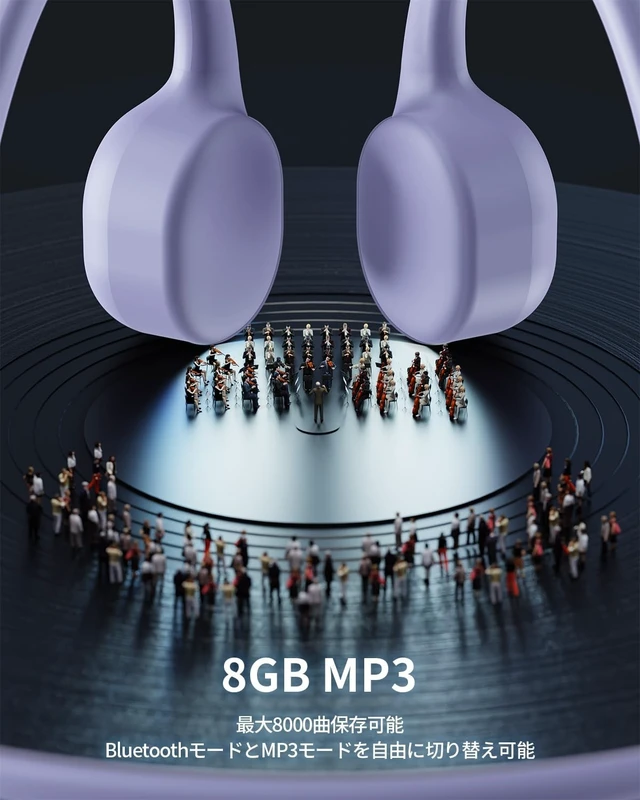 Alt view image 5 of 5 - SAMVEK 26g Lightweight Bone Conduction Swimming Headphones, Bluetooth 6.1 with MP3 Mode 8GB Memory