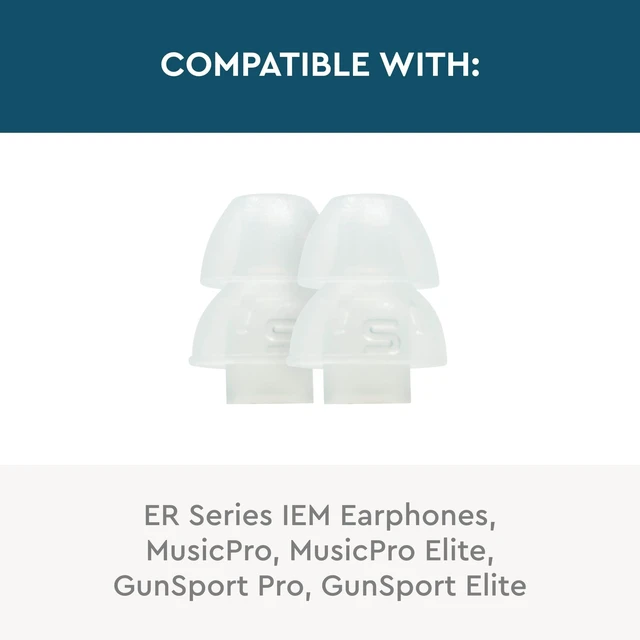 Alt view image 4 of 4 - Etymotic Dual Flange Silicone Eartips, Clear - 6 Pack - Standard Fit