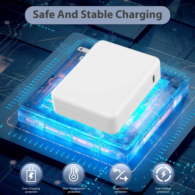 Alt view image 3 of 5 - MacBook Pro Charger Fast Charging,140W USBC Charger Power Adapter 3FT Cable