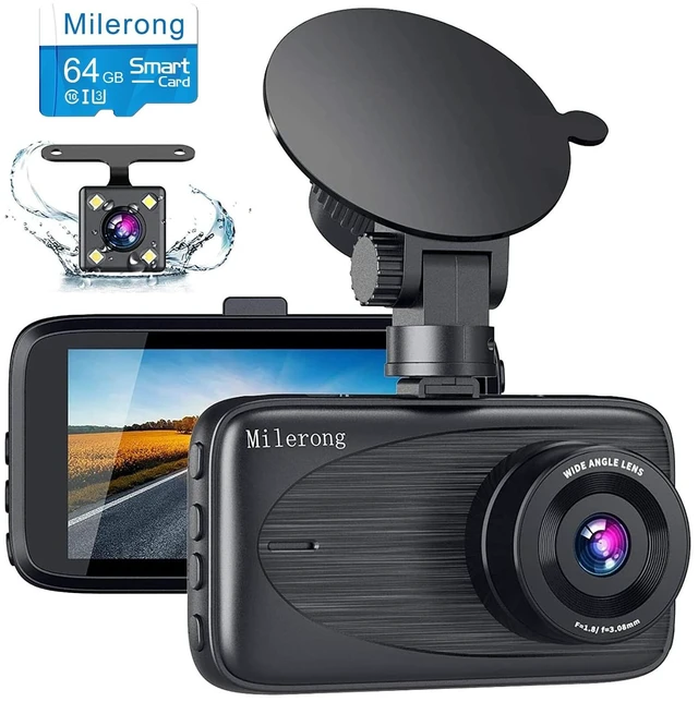 Main image of Milerong Dash Cam with 64GB Card, Dash Cam Front and Rear