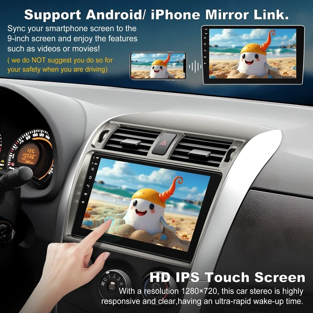 Alt view image 5 of 5 - Car Radio for Toyota Corolla 2009-2013,9 Inch Corolla Stereo-Linux System