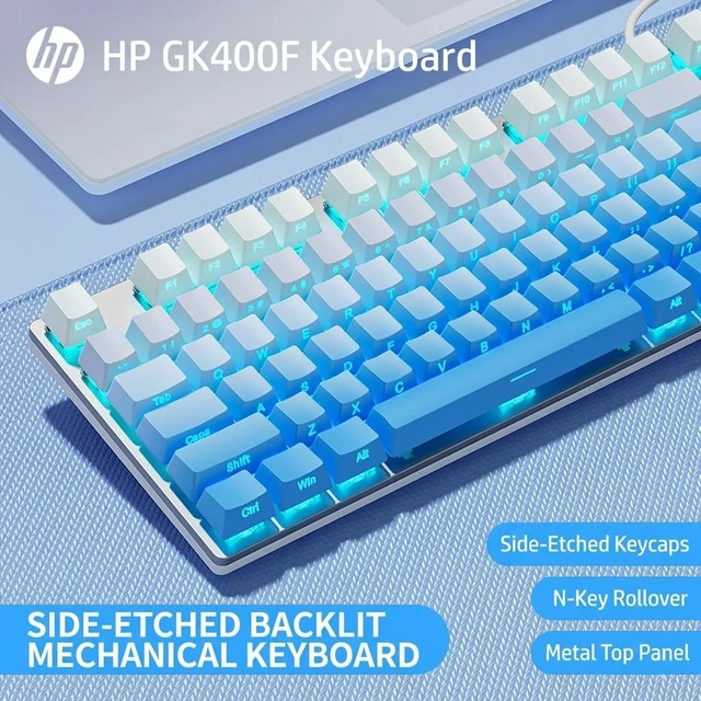 Alt view image 2 of 5 - HP GK400F Mechanical Gaming Keyboard Wired Brown Switch LED Backlit 104Keys