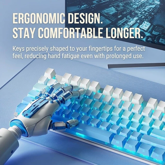 Alt view image 3 of 5 - HP GK400F Mechanical Gaming Keyboard Wired Brown Switch LED Backlit 104Keys