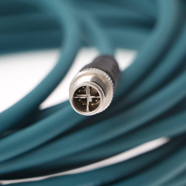 Alt view image 4 of 5 - Uonecn M12 8 Pin X-Code to RJ45 Male Cat6A Shielded Ethernet Cable, High-Flex Industrial Ethernet Cable Compatible with Cognex in-Sight, DataMan, Machine Vision Cameras, Green, 9.84ft/3m