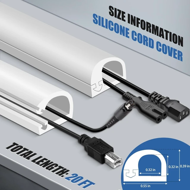 Alt view image 2 of 5 - EYAYEN Silicone Cord Covers for Wires on Wall Cord Hider Self-Adhesive