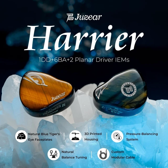 Alt view image 2 of 5 - HiFiGo Juzear Harrier in-Ear Monitor, 1DD+6BA+2 Planar Driver IEMs with SQUQLINK Tuning, Wired Earbuds with Silver-Plated OCC Cable for Musician Audiophile (Yellow)