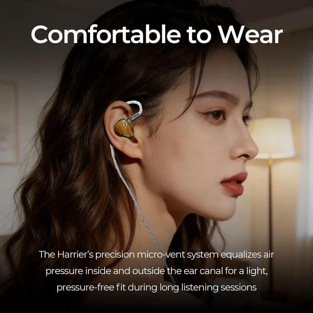 Alt view image 5 of 5 - HiFiGo Juzear Harrier in-Ear Monitor, 1DD+6BA+2 Planar Driver IEMs with SQUQLINK Tuning, Wired Earbuds with Silver-Plated OCC Cable for Musician Audiophile (Yellow)
