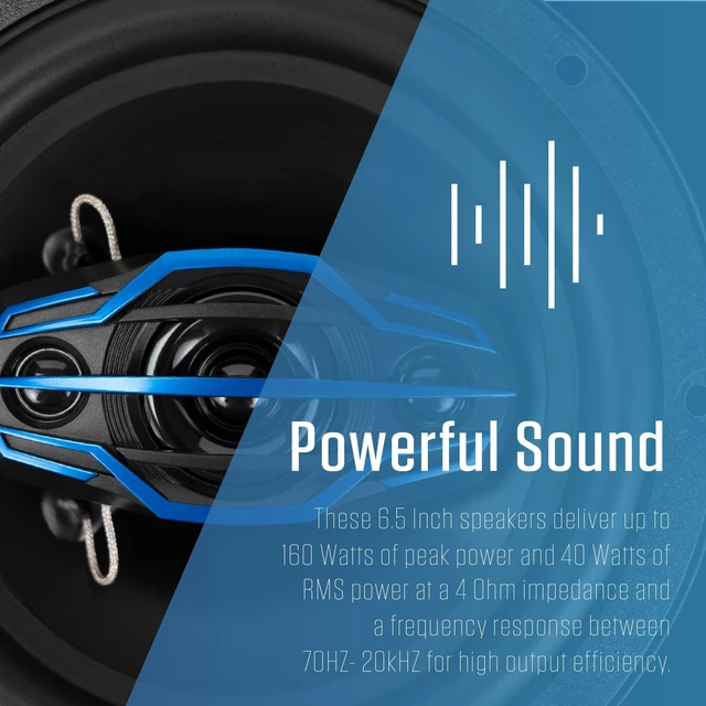 Alt view image 3 of 5 - Jensen JS6504 6.5" 4-Way Car Speakers Pair 160W Peak 40W RMS Coaxial Set