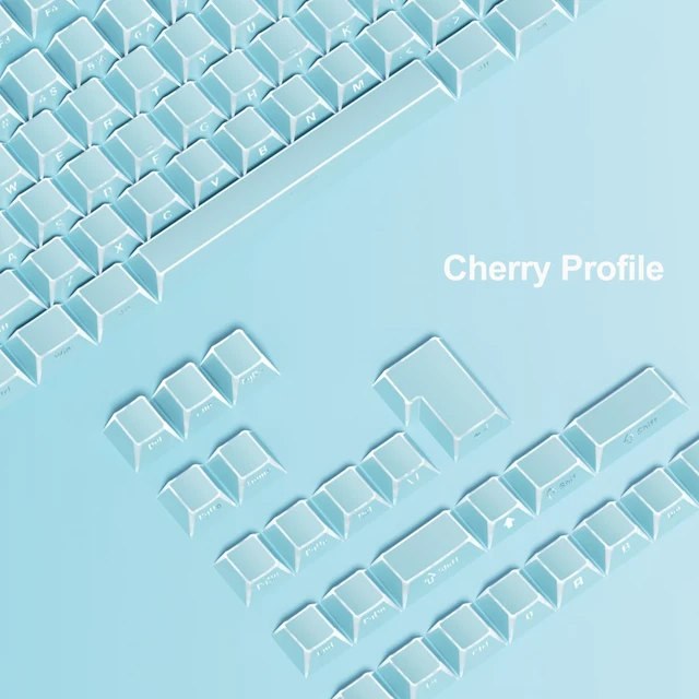 Alt view image 2 of 5 - Fogruaden PBT Keycaps Set, Cherry Profile Side Print Keycap for Mechanical Keyboard Keycaps(ZheYing-Blue)