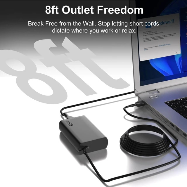 Alt view image 5 of 5 - Slim 65W Lenovo Laptop Charger & Universal Type C Fast Power Adapter