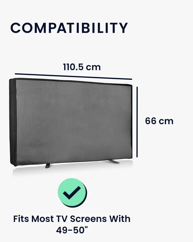 Alt view image 2 of 5 - kwmobile Outdoor TV Cover 49-50" TV Cover Outdoor - Television Case - Exterior Shield for Outside Storage with Zipper - Dark Grey