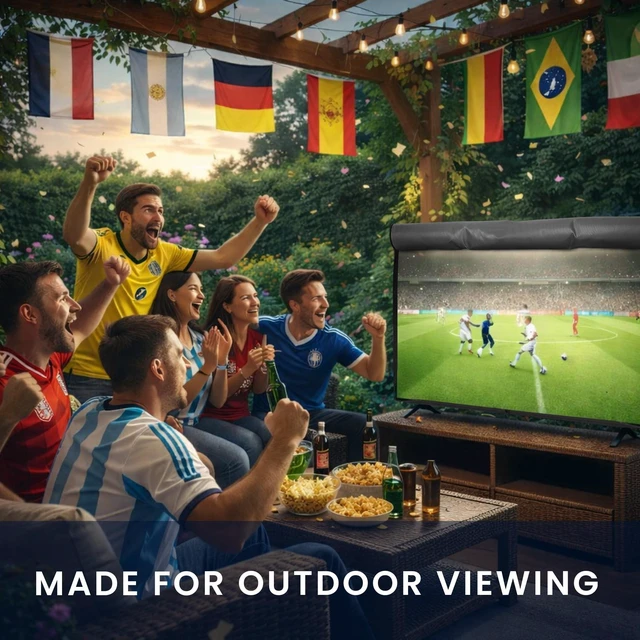 Alt view image 4 of 5 - kwmobile Outdoor TV Cover 49-50" TV Cover Outdoor - Television Case - Exterior Shield for Outside Storage with Zipper - Dark Grey